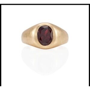 Vintage 10k Gold Heavy Garnet Ring Size 9.75